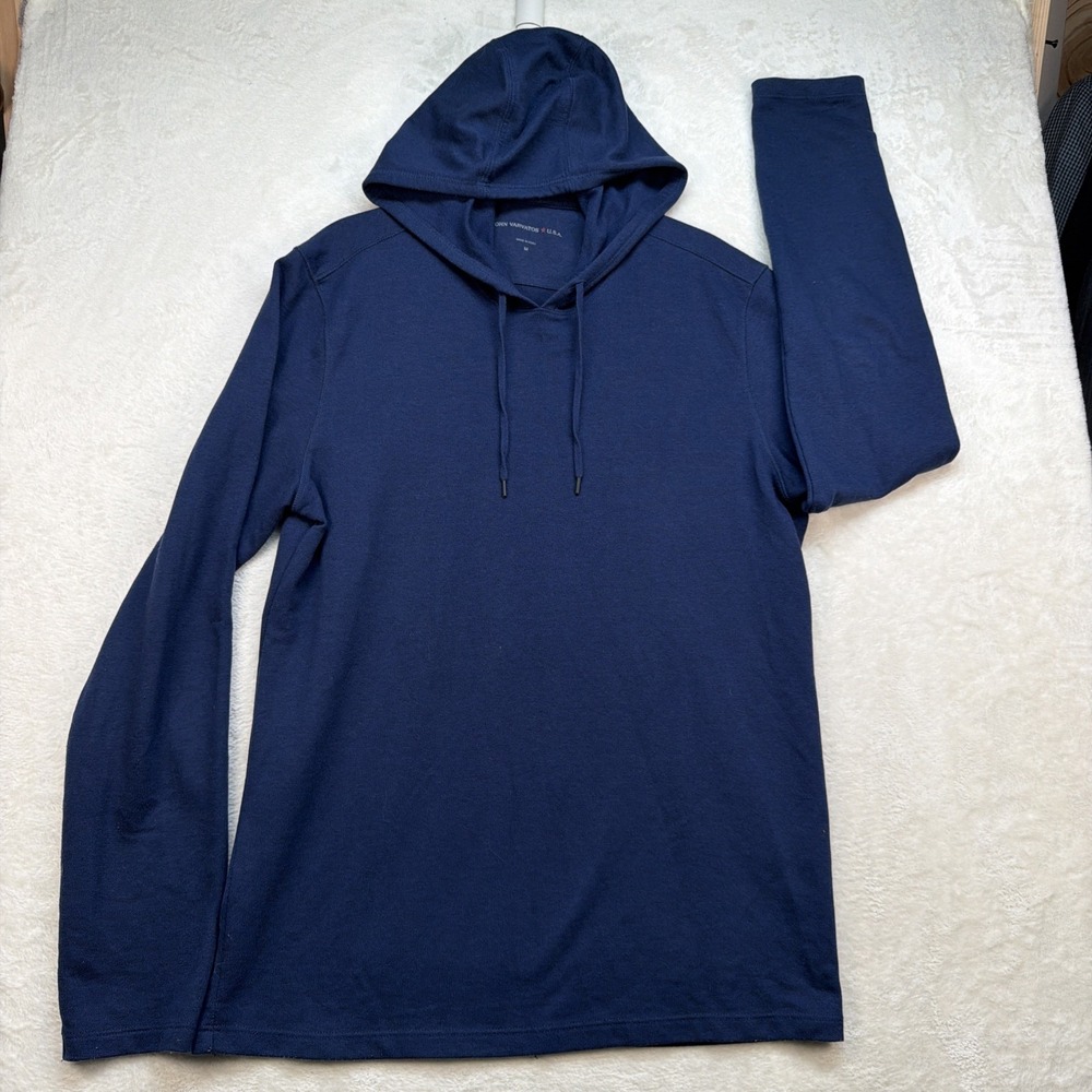 John Varvatos USA Pullover Hoodie Navy Blue Luxe Casual Mens Medium Peru